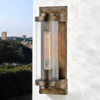 Außenwandlampe E27 IP44 35,6 cm hoch Aluminium Glas