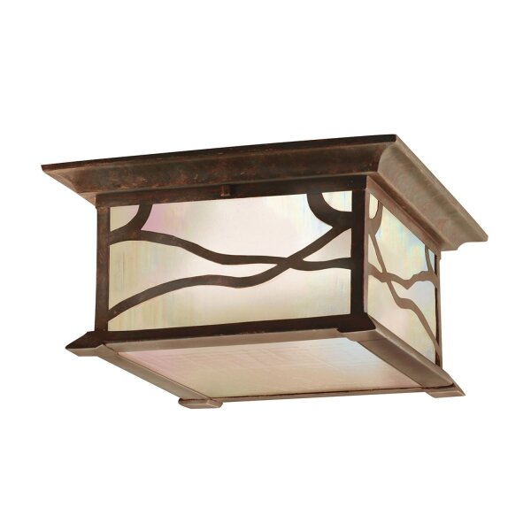 Deckenlampe außen B: 29,8 cm IP44 2x E27 in Kupfer Antik