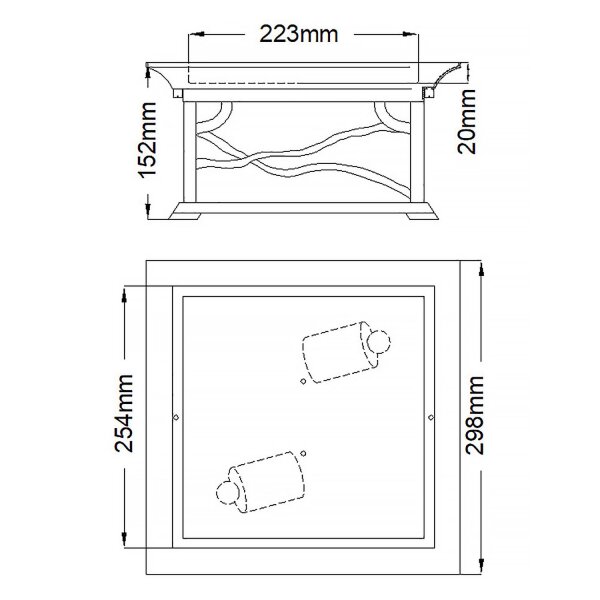 Deckenlampe außen B: 29,8 cm IP44 2x E27 in Kupfer Antik