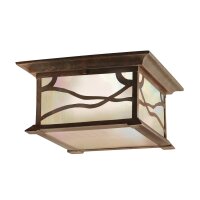 Deckenlampe außen B: 29,8 cm IP44 2x E27 in Kupfer...
