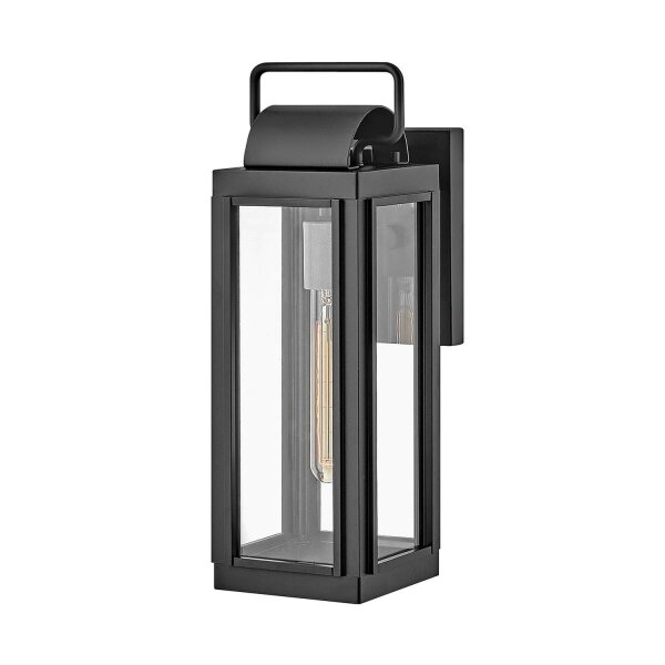 Vintage Außenwandlampe IP44 H: 41,3 cm Schwarz E27