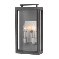 Applique extérieure aluminium verre E14 IP44 H :...