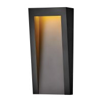 LED Wandlampe außen 38 cm hoch IP44 Schwarz eckig...