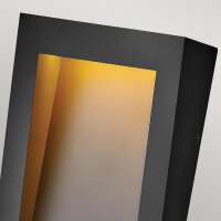 LED Wandlampe außen 38 cm hoch IP44 Schwarz eckig...