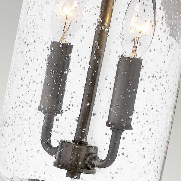 Außenlampe Wand Glas E14 IP44 43,2 cm hoch 2x E14 Vintage