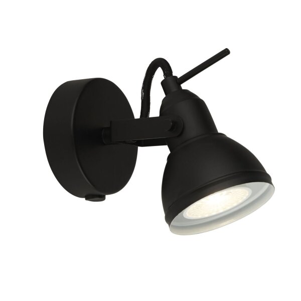 Spot mural noir en métal orientable GU10 jusquà 50 W