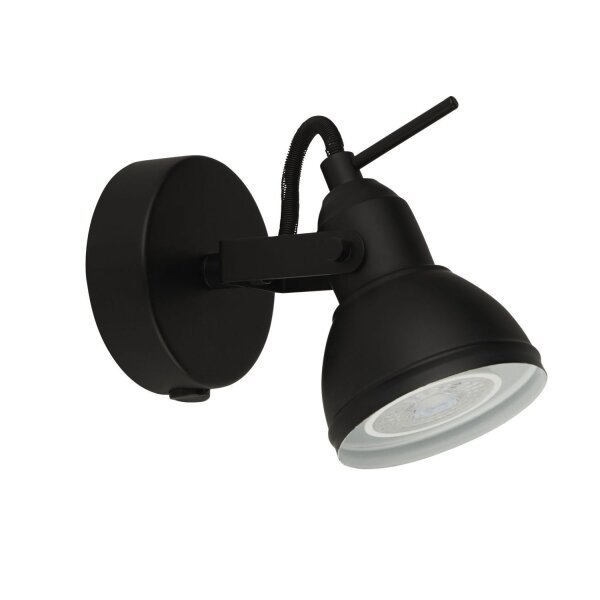 Spot mural noir en métal orientable GU10 jusquà 50 W