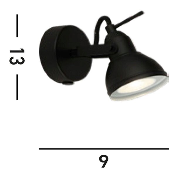 Spot mural noir en métal orientable GU10 jusquà 50 W