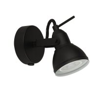 Schwarzer Wandspot Metall verstellbar GU10 bis 50 W