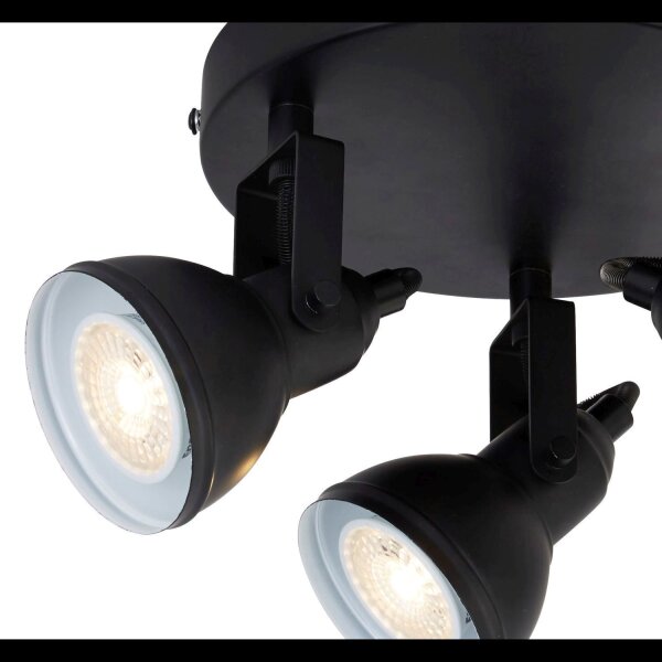 Spot de plafond noir métal flexible GU10 30 cm 3-flmg