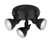 Spot de plafond noir m&eacute;tal flexible GU10 30 cm 3-flmg