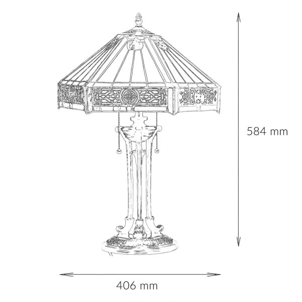 Tischlampe FARFALLA 4 H:59cm Tiffany Wohnzimmer
