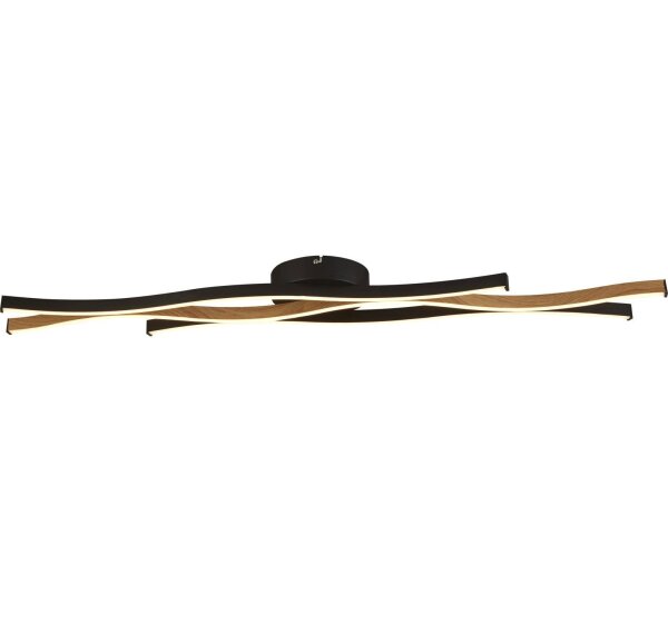 Dimmbare LED Deckenlampe Schwarz Natur L:108 cm 953 lm