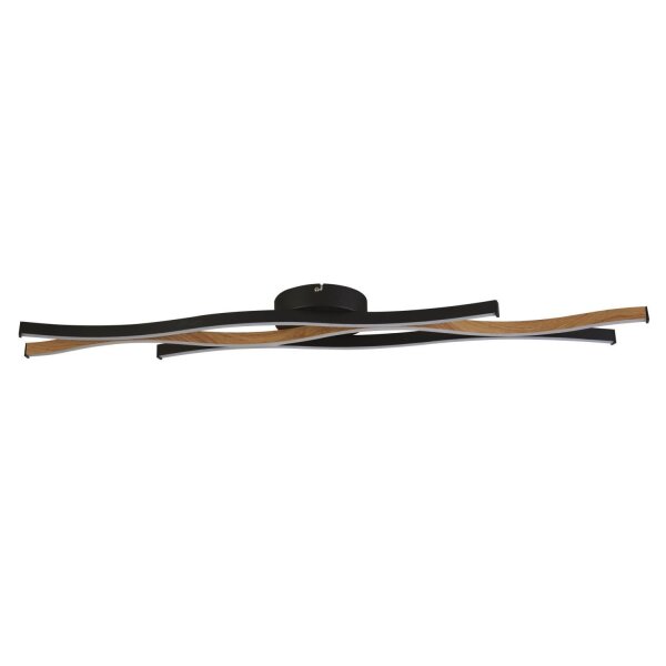 Dimmbare LED Deckenlampe Schwarz Natur L:108 cm 953 lm
