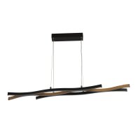 LED Pendelleuchte dimmbar Schwarz Metall 108 cm Wellen