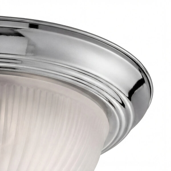 Deckenlampe Glas Metall E14 IP44 30 cm rund in Chrom