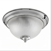 Deckenlampe Glas Metall E14 IP44 30 cm rund in Chrom
