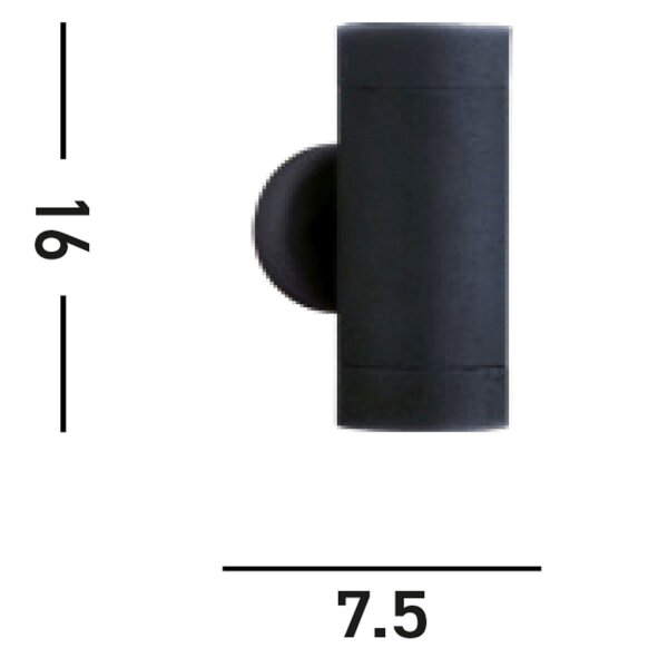 Lampe dextérieur murale aluminium IP44 P:9 cm GU10 Up & Down