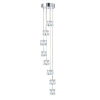 Runde LED Pendelleuchte 8-flmg Metall Glas Ø20 cm 5 W
