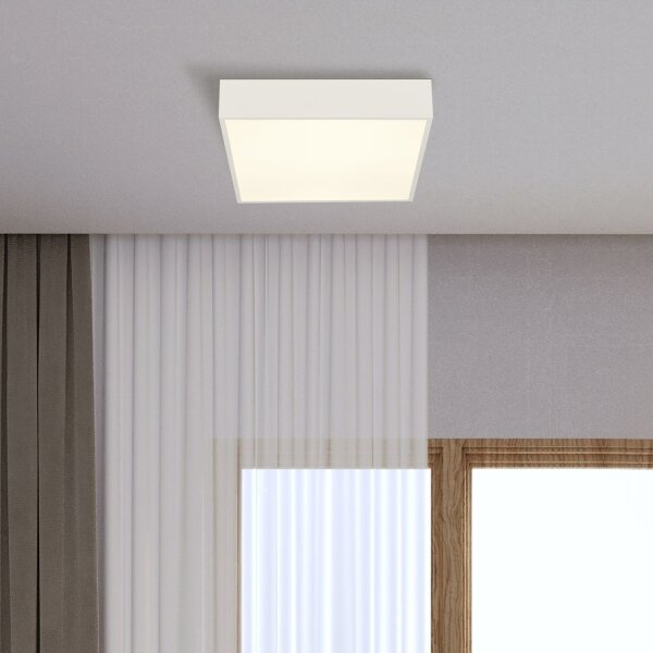 LED Deckenlampe Aluminium 16 W 3000 K IP44 B:30 cm Weiß