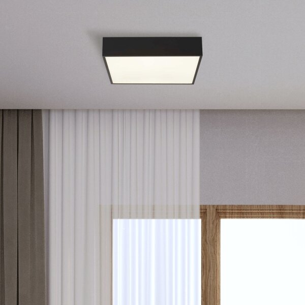 LED Deckenleuchte Aluminium IP44 B:30 cm Schwarz Weiß
