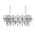 Lustre en chrome 14 flammes E14 L:128 cm allongé