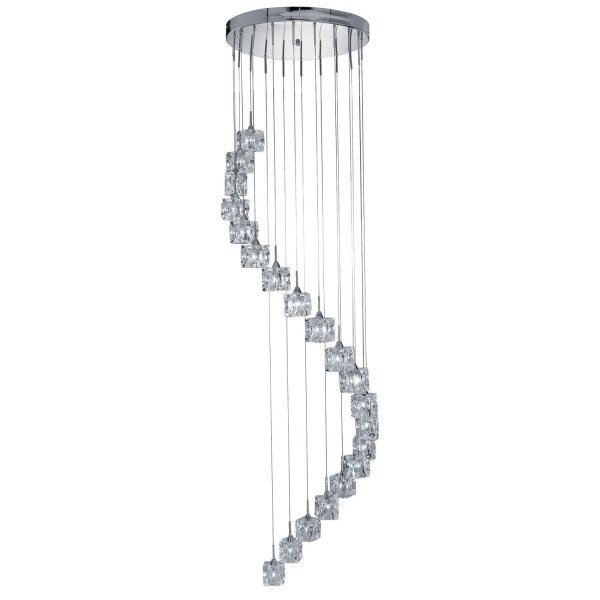 Runde LED Hängelampe 20-flammig Metall Glas Ø45 cm 3 W