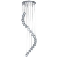 Runde LED Hängelampe 20-flammig Metall Glas...