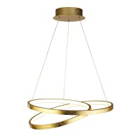 LED Hängelampe in Gold Metall B:47 cm 42 W Ringe Modern