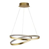 LED Hängelampe in Gold Metall B:47 cm 42 W Ringe Modern