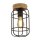 Deckenlampe E27 Holz Metall Draht B:15 cm Industrial