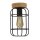 Deckenlampe E27 Holz Metall Draht B:15 cm Industrial