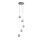 Suspension LED métal 5 flammes 21 W L:30 cm Chrome