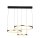 Lange LED Pendelleuchte in Schwarz Gold Ringe 112 cm