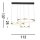 Lange LED Pendelleuchte in Schwarz Gold Ringe 112 cm