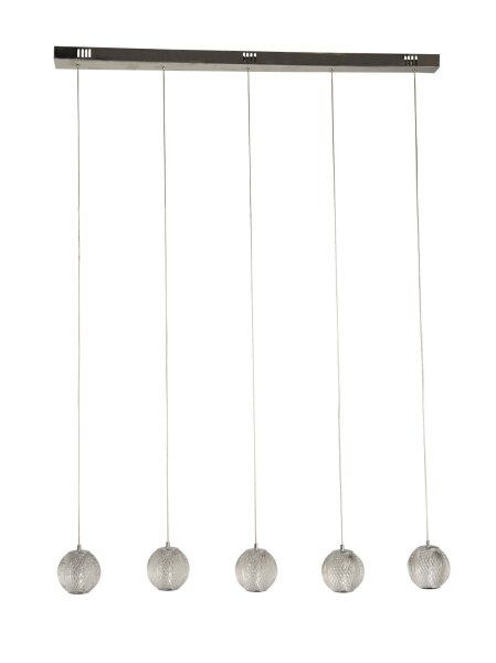 Stilvolle Pendelleuchte in Chrom Metall G9 100 cm lang
