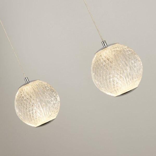 Stilvolle Pendelleuchte in Chrom Metall G9 100 cm lang