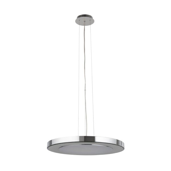 Suspension LED stylée métal verre Ø50 cm en chrome
