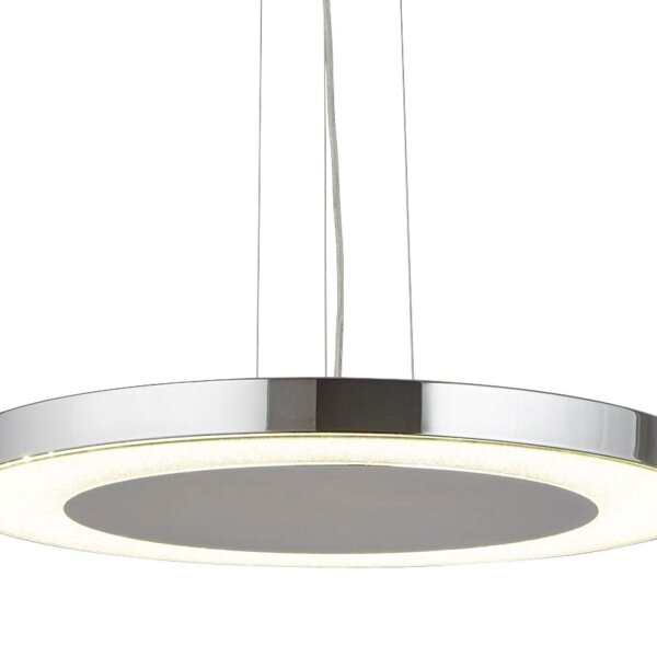 Suspension LED stylée métal verre Ø50 cm en chrome