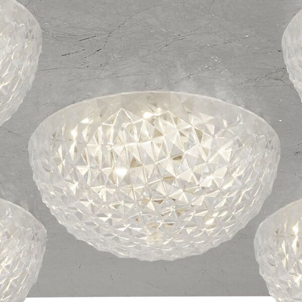 LED Einbauspot in Silber Metall L:43 cm 6 W 5-flammig