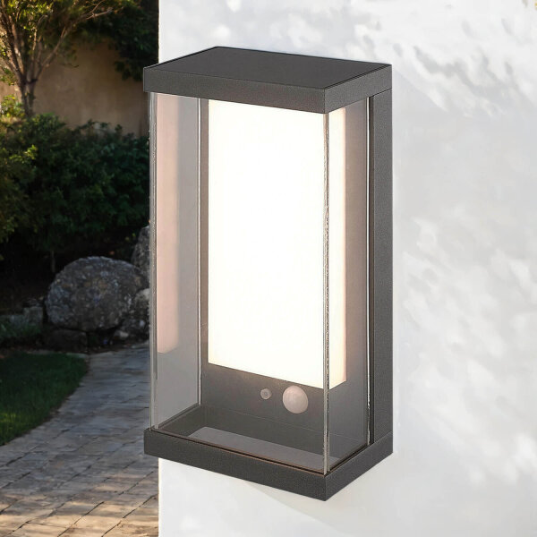 Lampe solaire à LED pour lextérieur avec détecteur de mouvement en aluminium IP54
