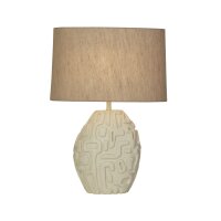 Blendarme Tischlampe E27 59,5 cm Creme Weiß Harz Stoff