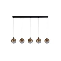Suspension LED métal verre 120 cm 3000 K 5-flamme