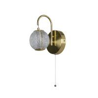 LED Wandlampe in Messing Metall 430 lm mit Zugschalter