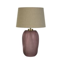 Blendarme Tischlampe Glas Stoff 37 cm Pink Natur E27