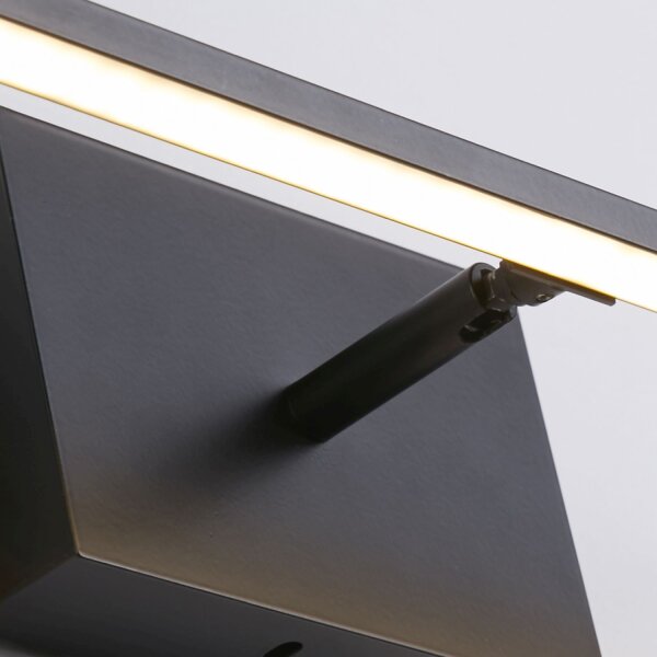 LED Spiegelleuchte Schwarz Metall B:61 cm IP44 10 W