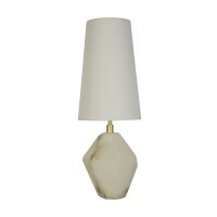 Blendarme Tischlampe Harz Stoff 55,5 cm wohnlich Weiß
