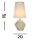 Blendarme Tischlampe Harz Stoff 55,5 cm wohnlich Weiß