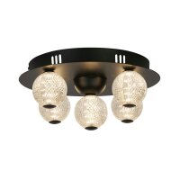 Runde LED Deckenlampe Schwarz Metall Ø33 cm 21 W...