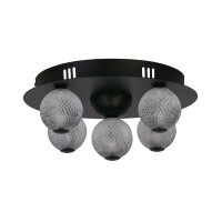 Runde LED Deckenlampe Schwarz Metall Ø33 cm 21 W...